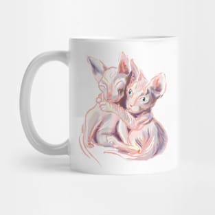 Two sphynx cats, cat lover gift Mug